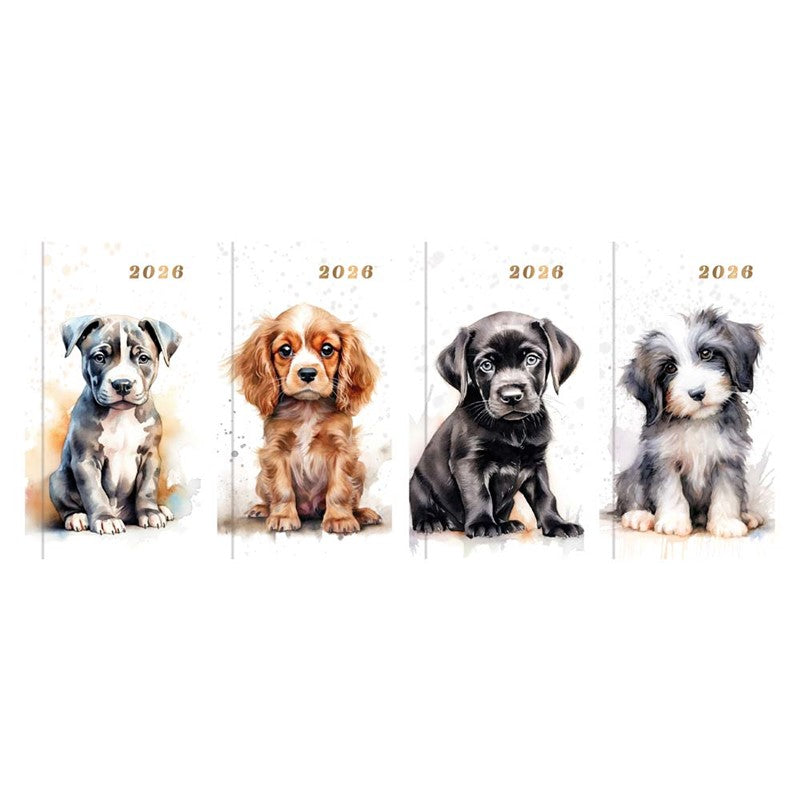 WTV Slim Diary Watercolour Dogs