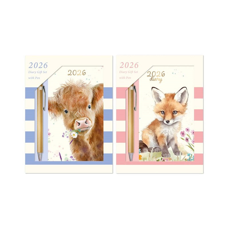 Gift Set: Slim Diary & Pen Animals