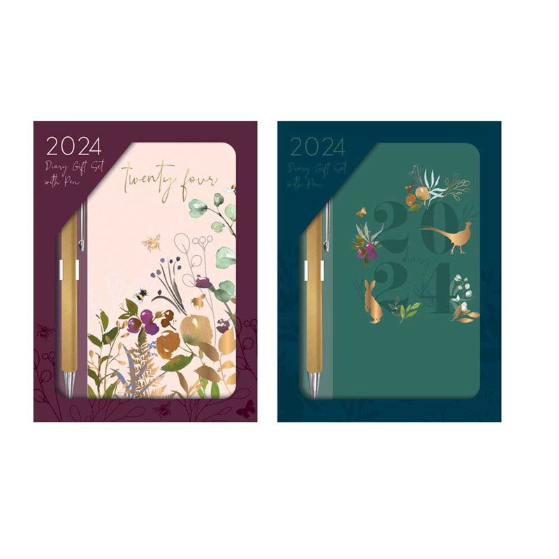 2024 Botanicals Slim Diary & Pen Gift Set