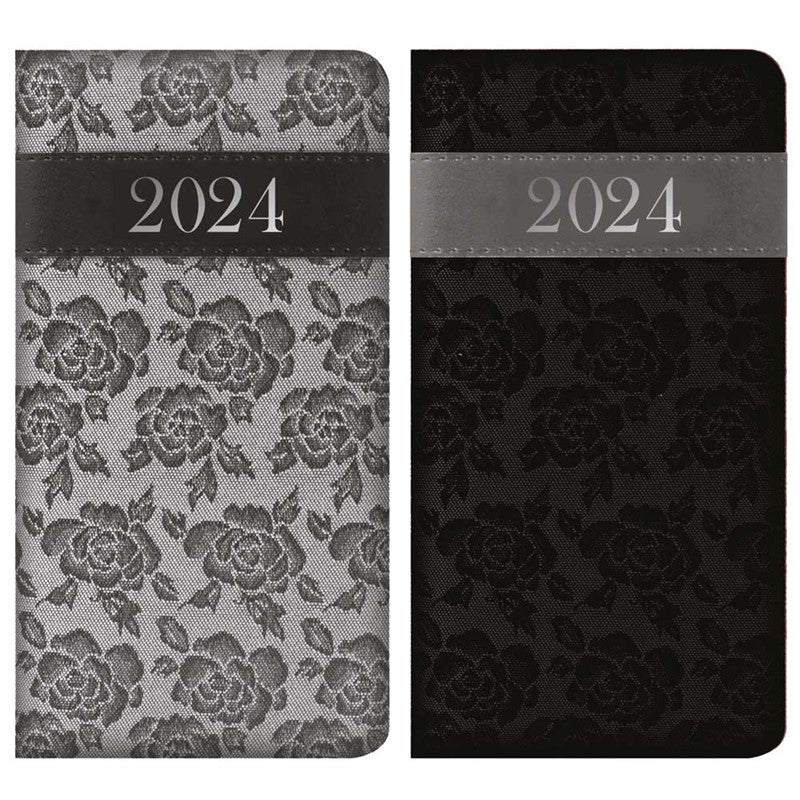 2024 Two Tone Rose Fabric Slim Diary