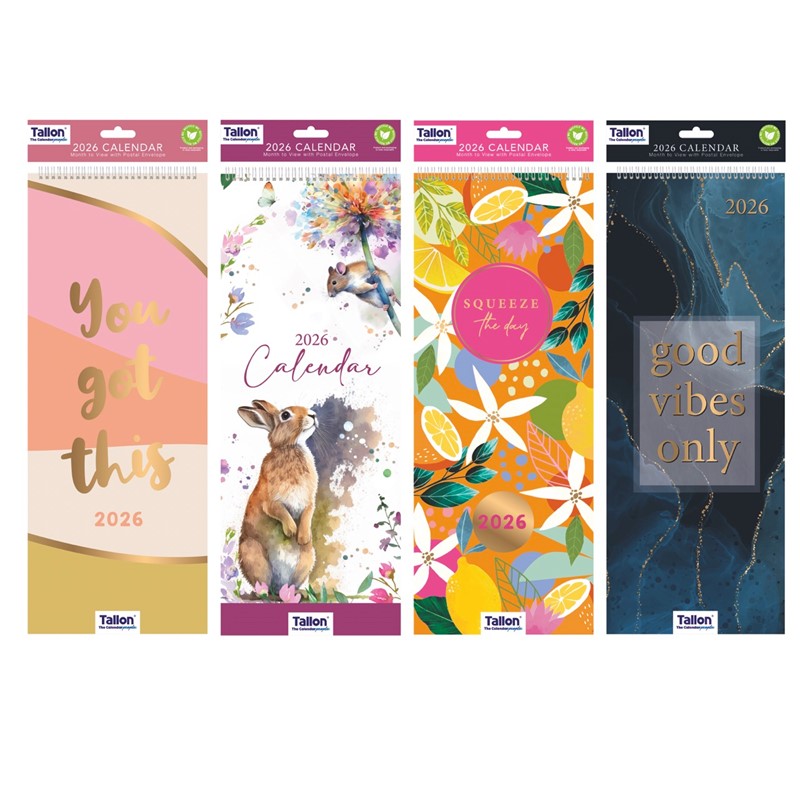 Super Slim Calendar: Mixed Illustrative