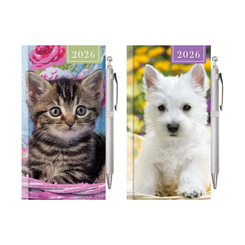 WTV Slim Diary & Pen Puppy/Kitten