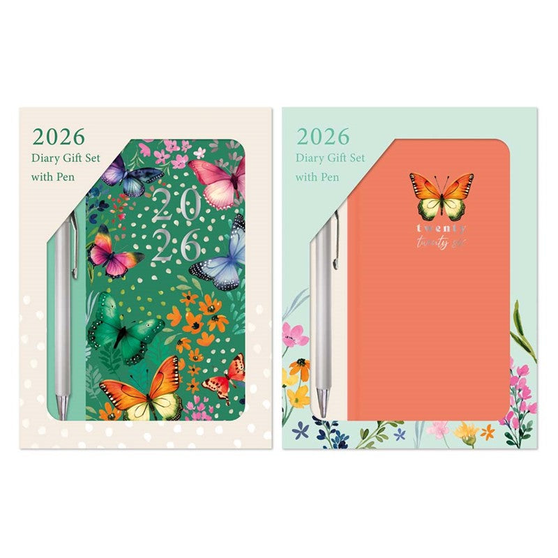 Gift Set: Slim Diary & Pen Butterfly