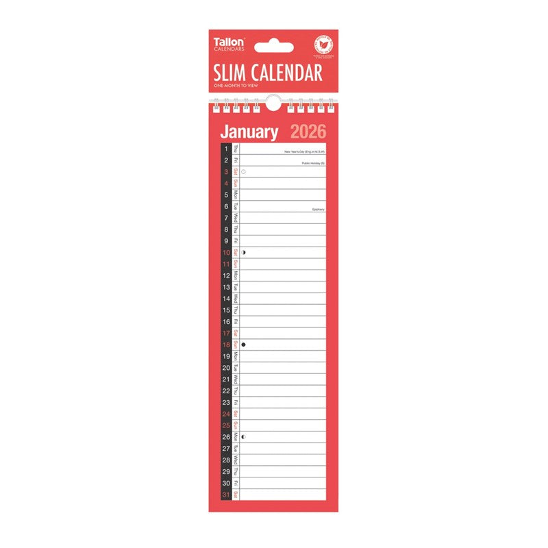 Slim Commercial Calendar