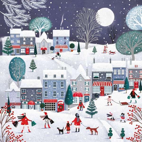 8 Luxury Noel Tatt Cards - Winter Village