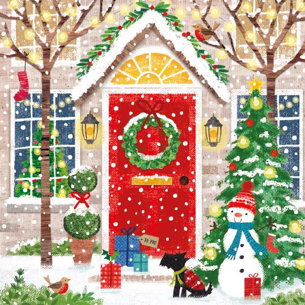 12 Premium Noel Tatt Cards - Front Door