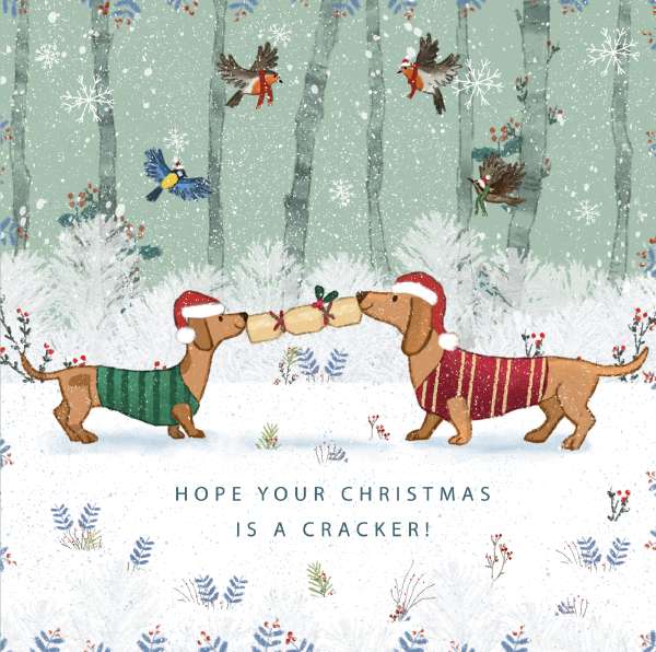 12 Premium Noel Tatt Cards - Dogs & Cracker