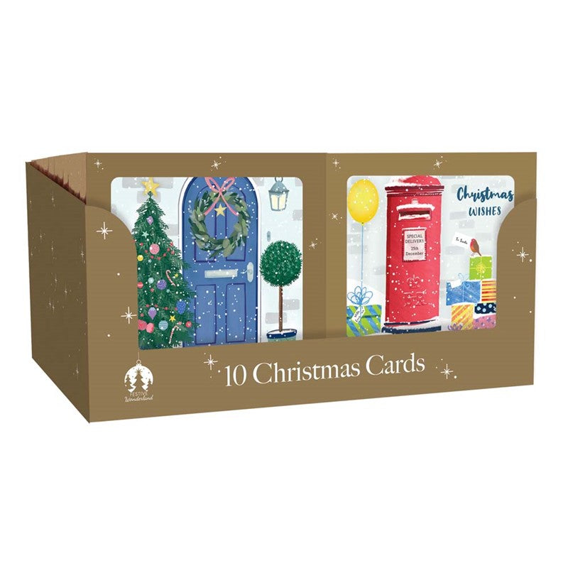 10 Square Cards - Postbox & Door