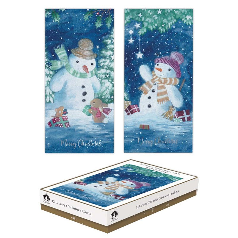 12 Portrait Cards - Traditional Snowman