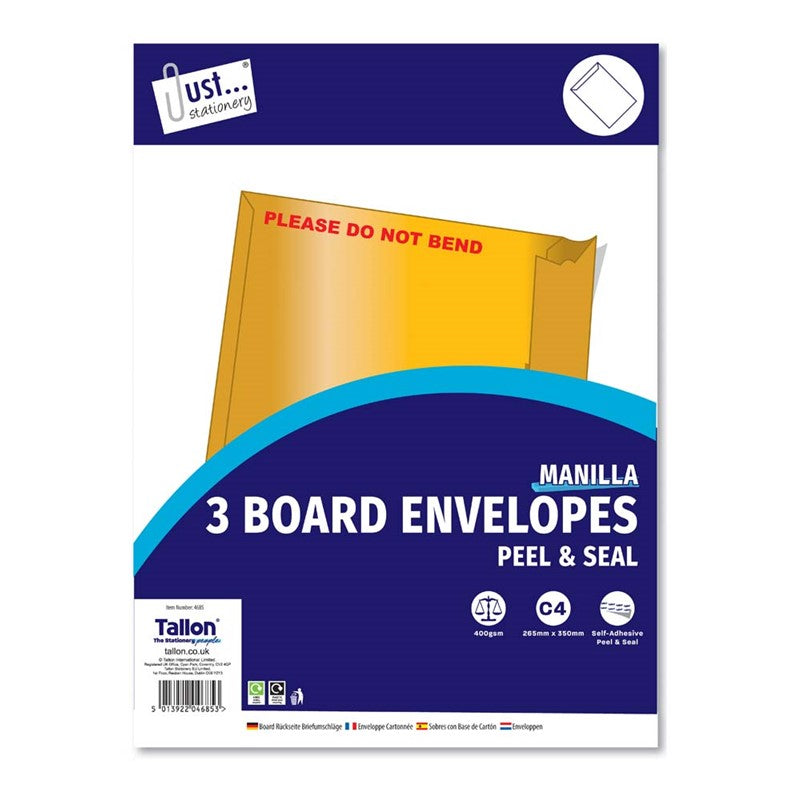 3 A4 Board Envelopes