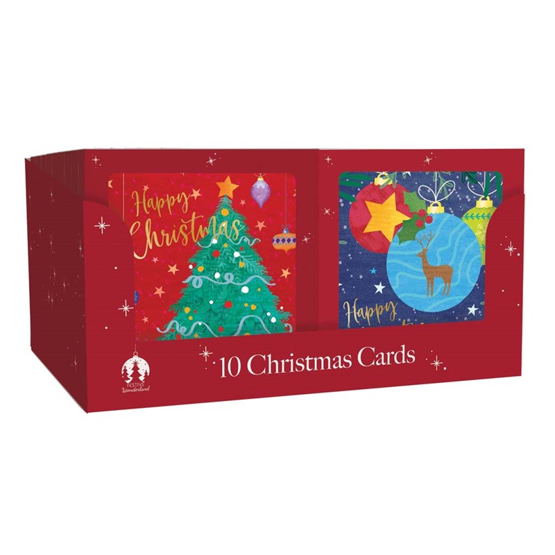 10 Square Cards - Tree/Bauble