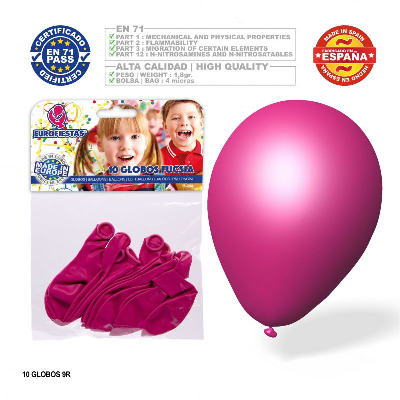 10x Pink Latex Balloons