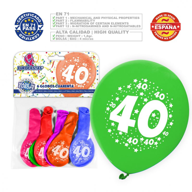 x6 "40" Latex Balloons