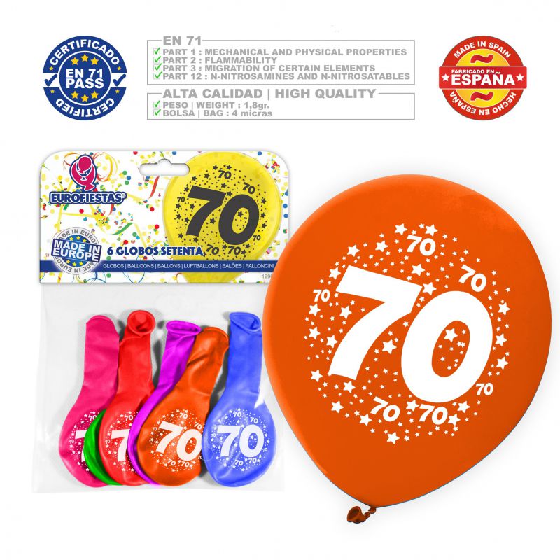 x6 "70" Latex Balloons