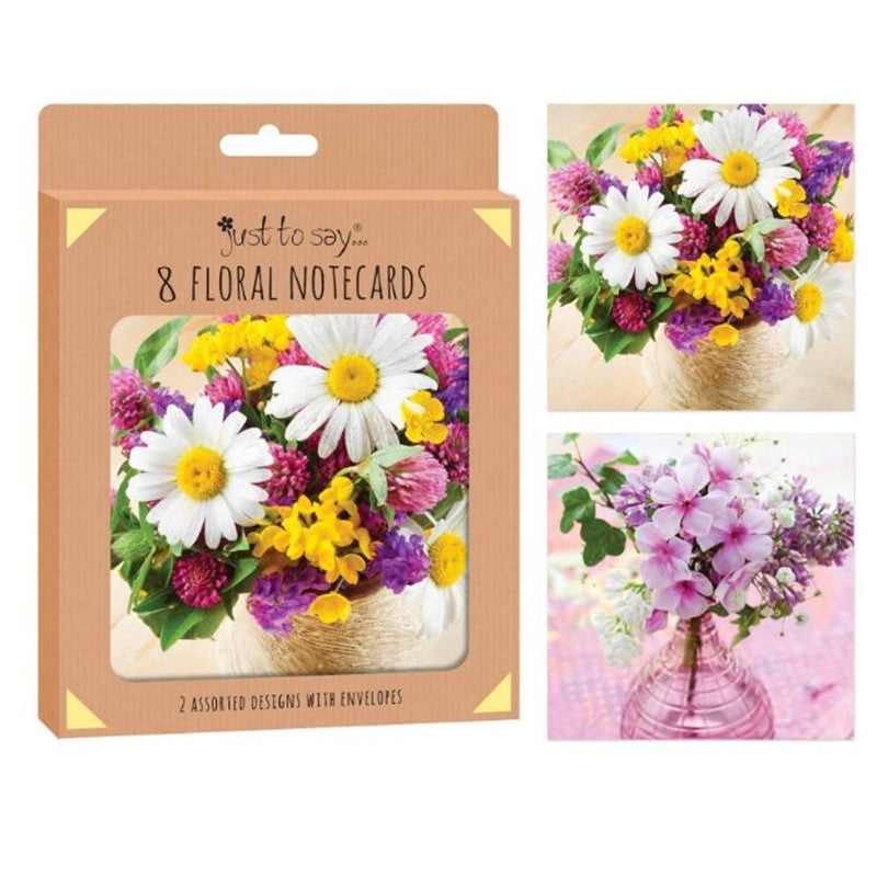 8 Square Notecards: Bouquets