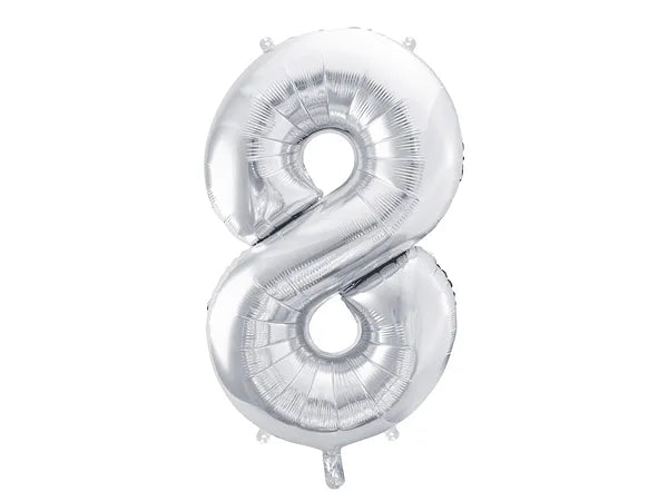 "8" Silver Helium Balloon