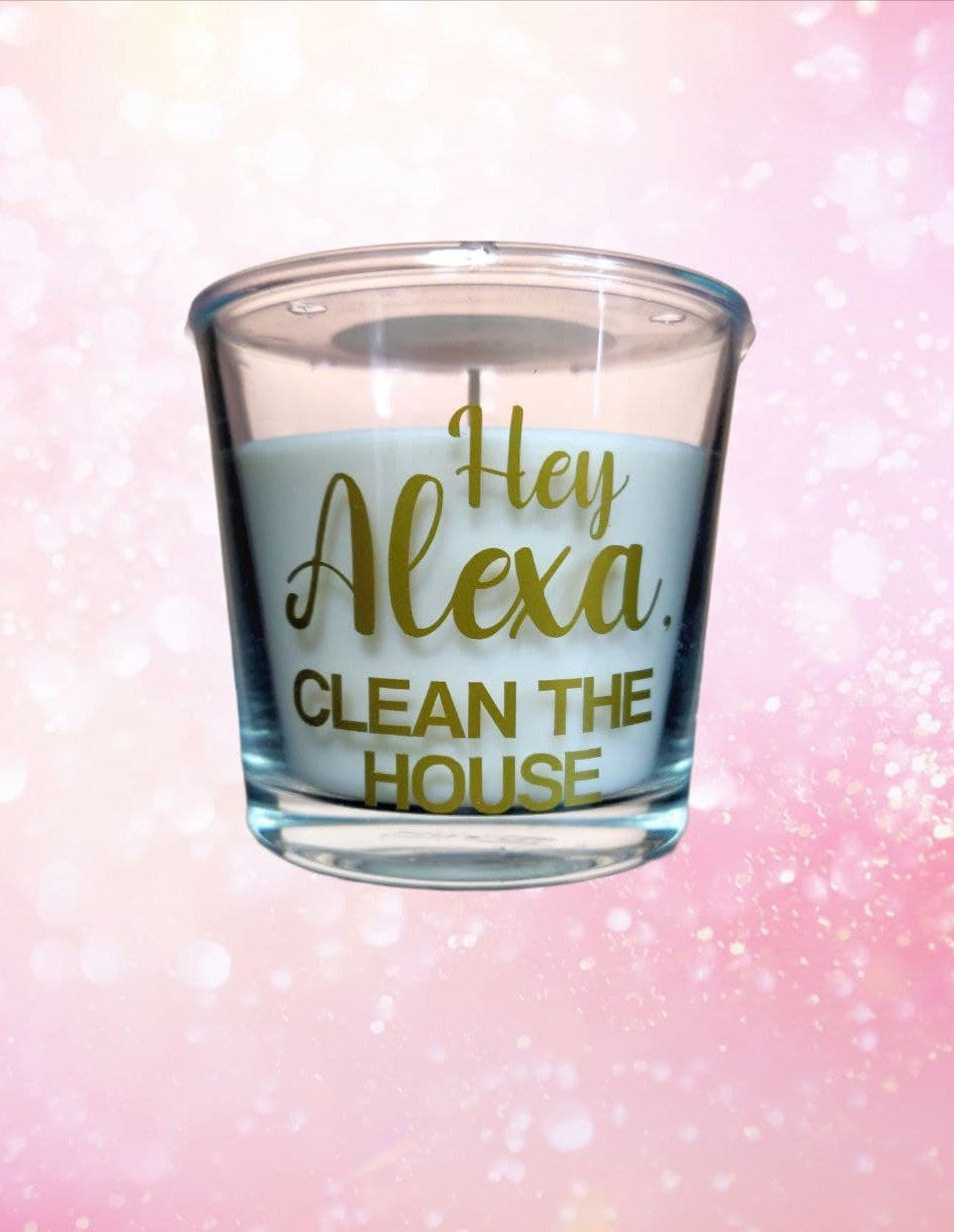 Large Candle: Hey Alexa Clean the house