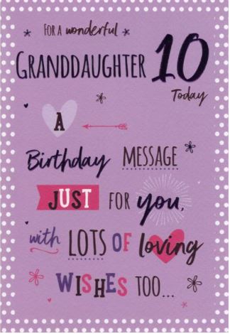 Granddaughter Age 10