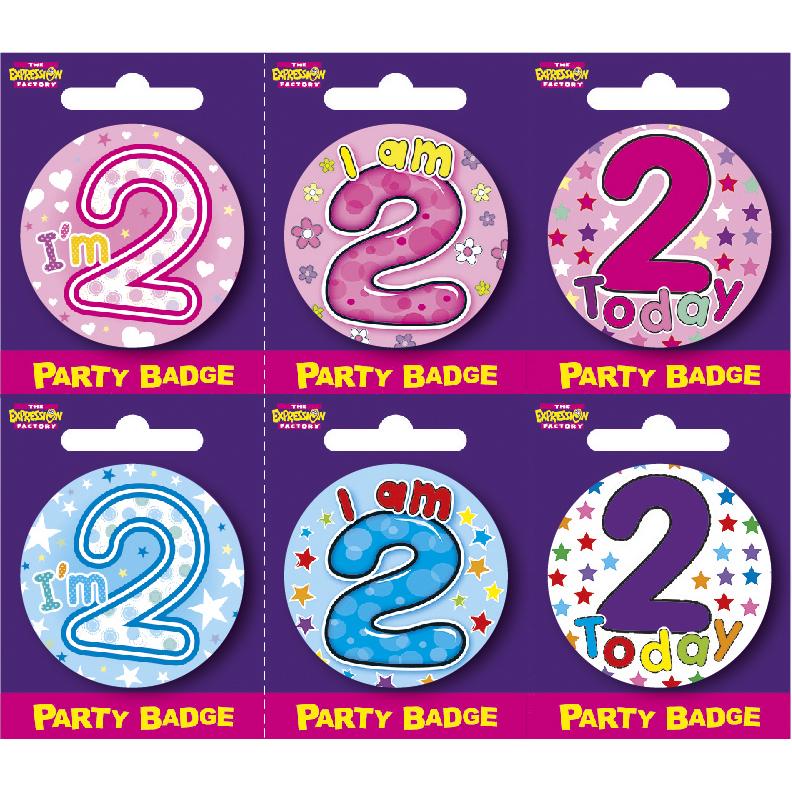 Insignias pequeñas de 2 años x6