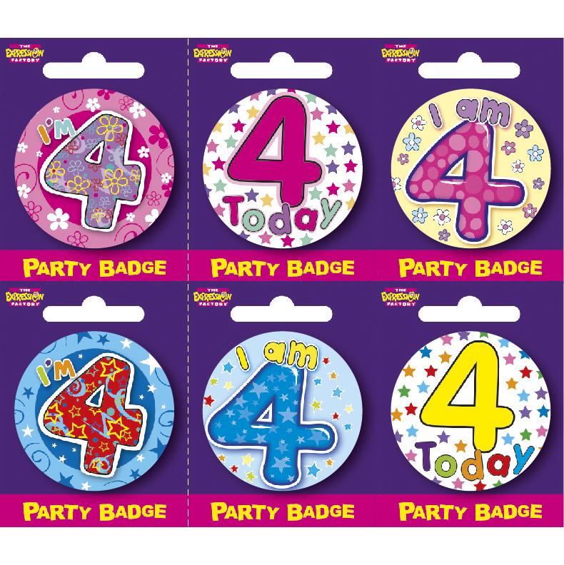 Age 4 Small Badges x6