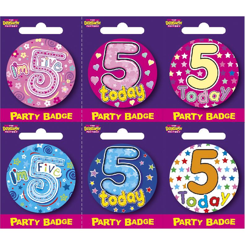 Insignias pequeñas de 5 años x6
