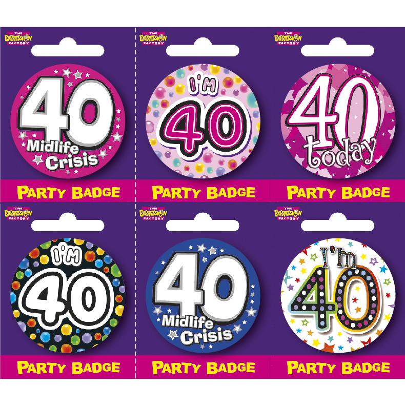 Età 40 Badges Żgħar x6