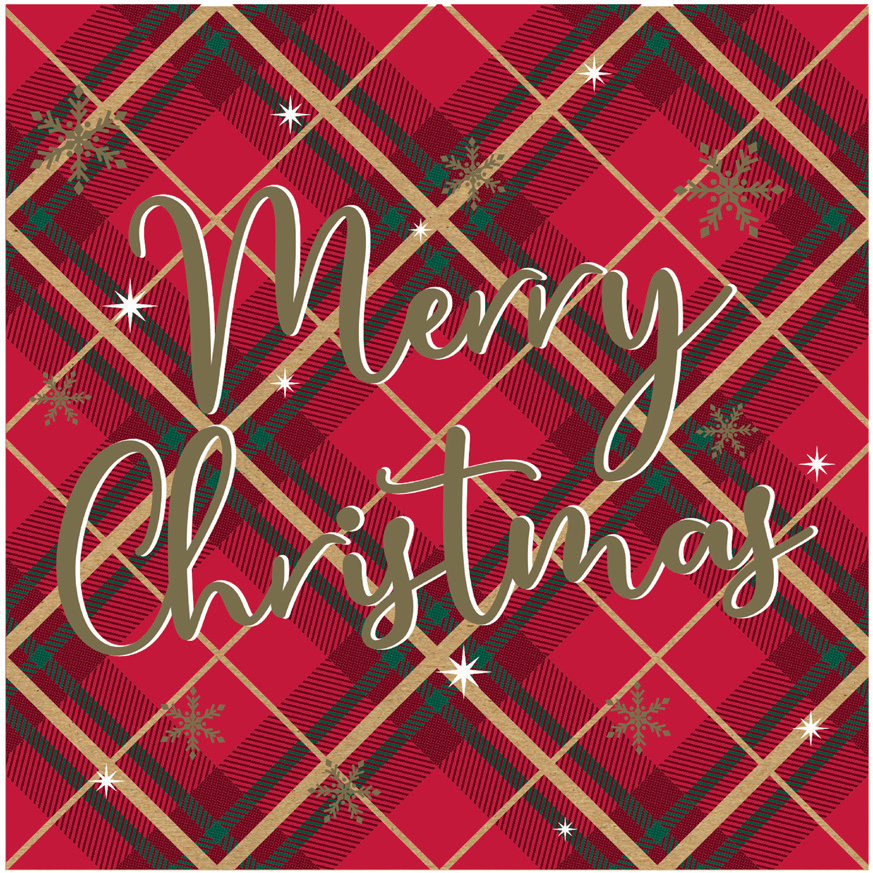 Tartan Brown Kraft 12pk
