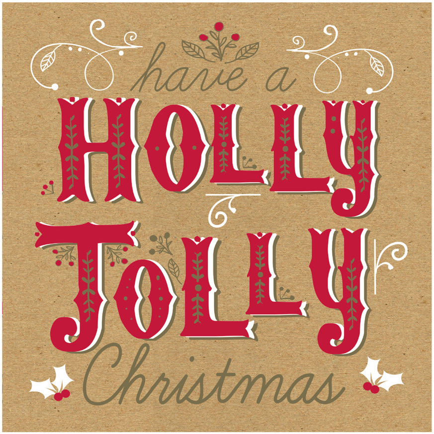Holly Jolly Brown Kraft 12pk