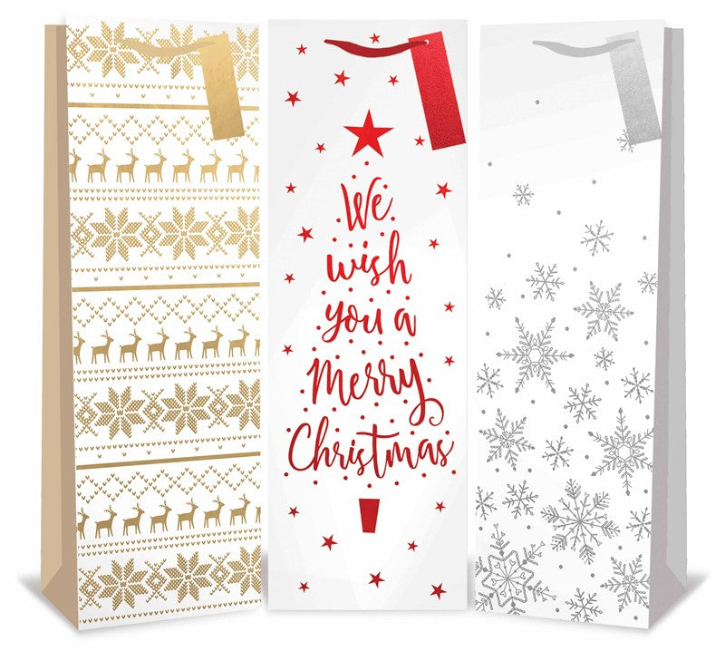 Christmas Foil Bottle Bag
