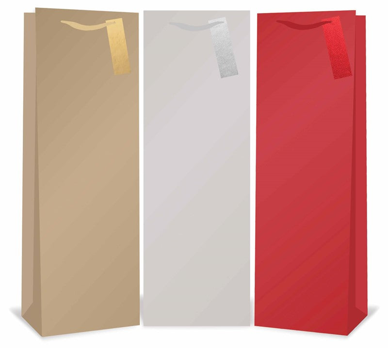Christmas Metallic Colour Bottle Bag
