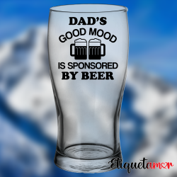 Pint Glass: Dad's Mood Sponsored By Beer