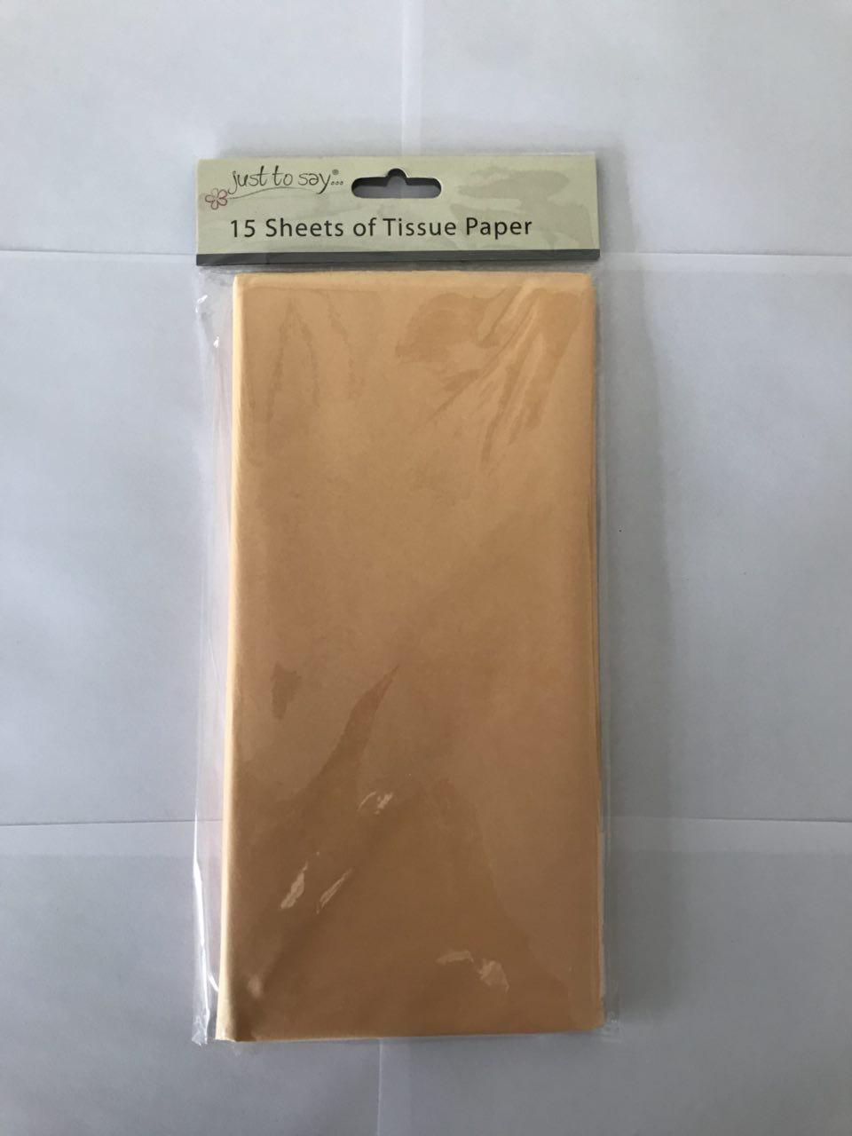 15 Sheets of Peach Tissue Paper
