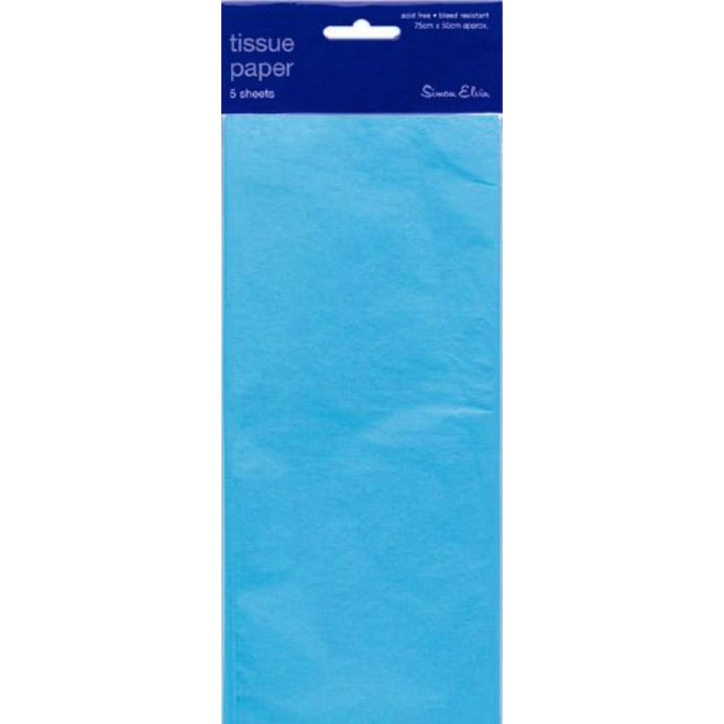 5 Sheets of Pale Blue Tissue Paper