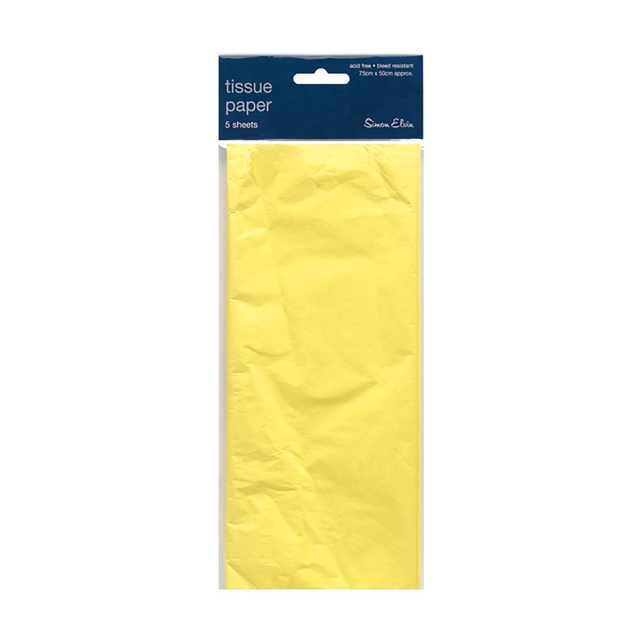 5 Sheets of Yellow Tissue Paper
