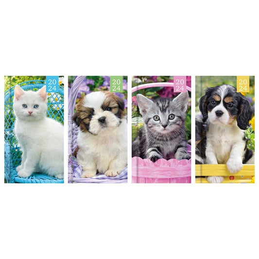 2024 Photographic Kittens & Puppies Slim Diary