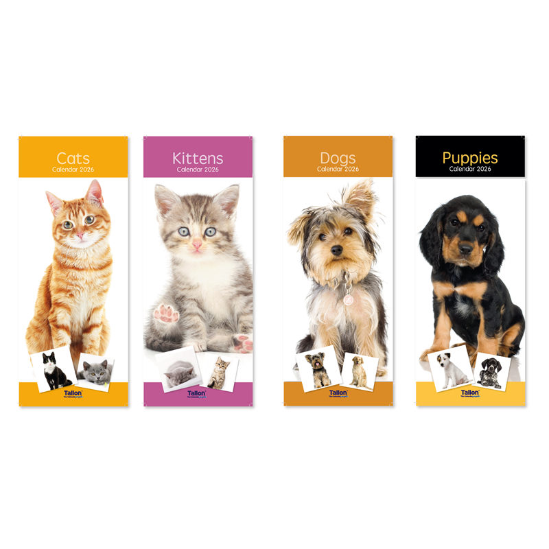 Super Slim Calendar: Dogs, Cats, Kittens, Puppies