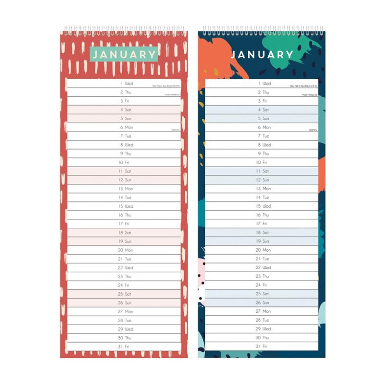 Super Slim Two Column Calendar