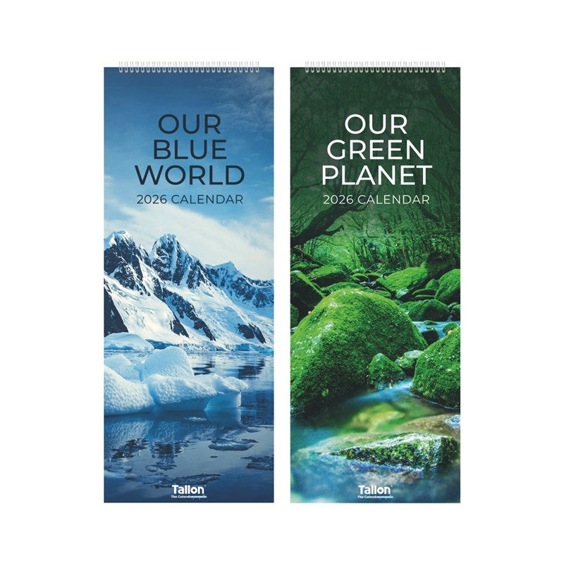 Super Slim Calendar: Blue World & Green Planet