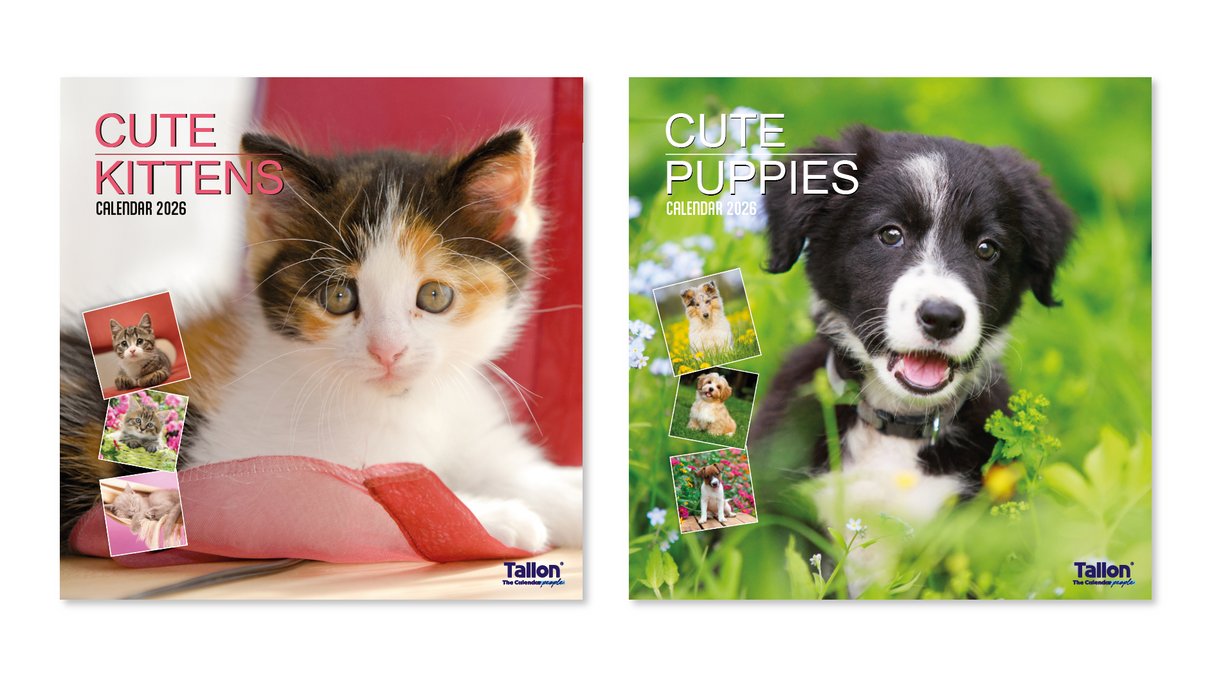 Square Calendar: Puppies & Kittens