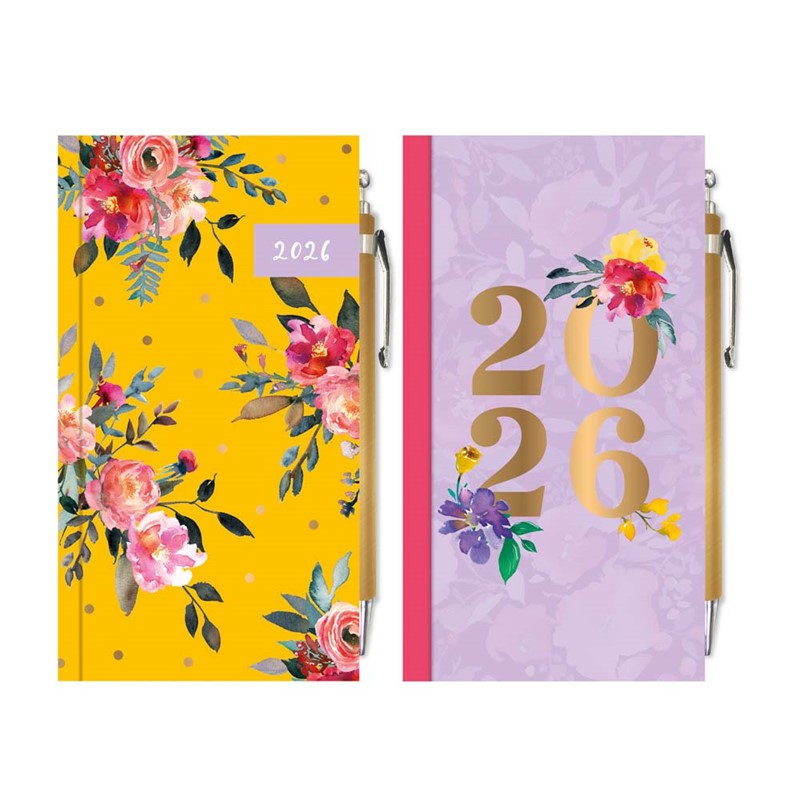 WTV Slim Diary & Pen Bright Floral