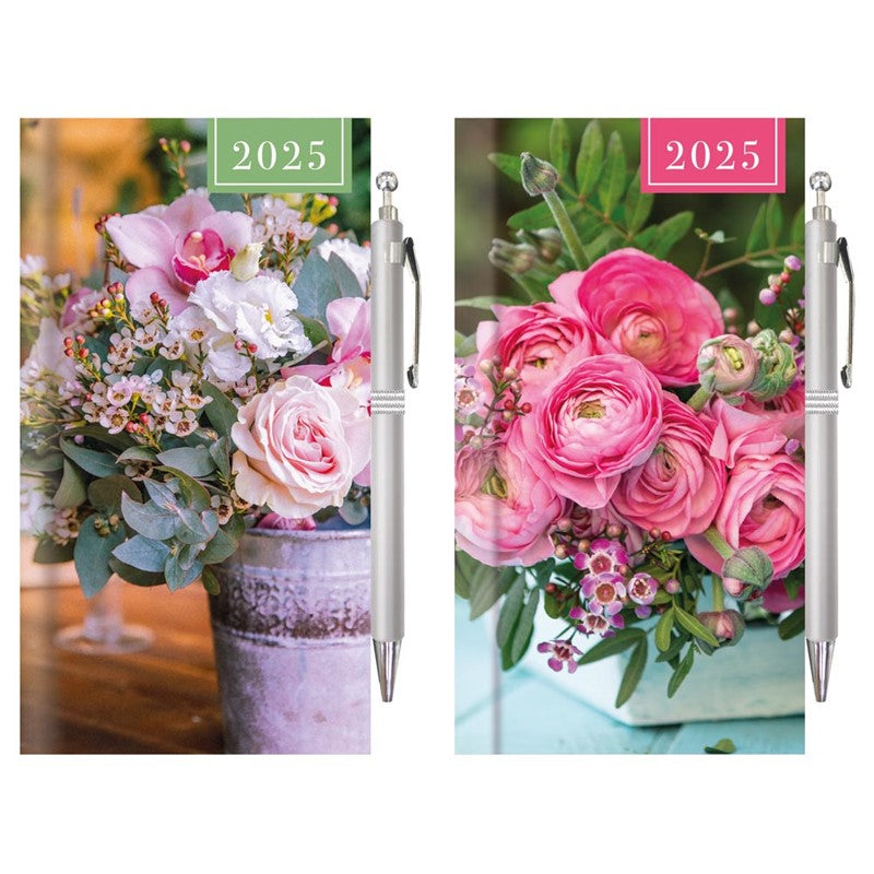 Photo Florals Slim Diary & Pen