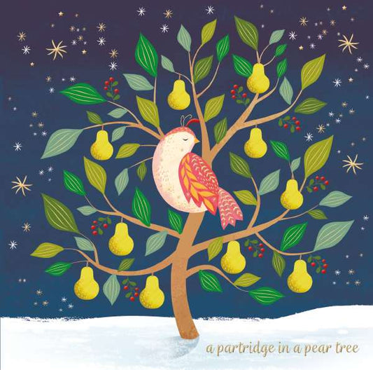 8 Luxury Noel Tatt Cards - Partridge Pear Tree
