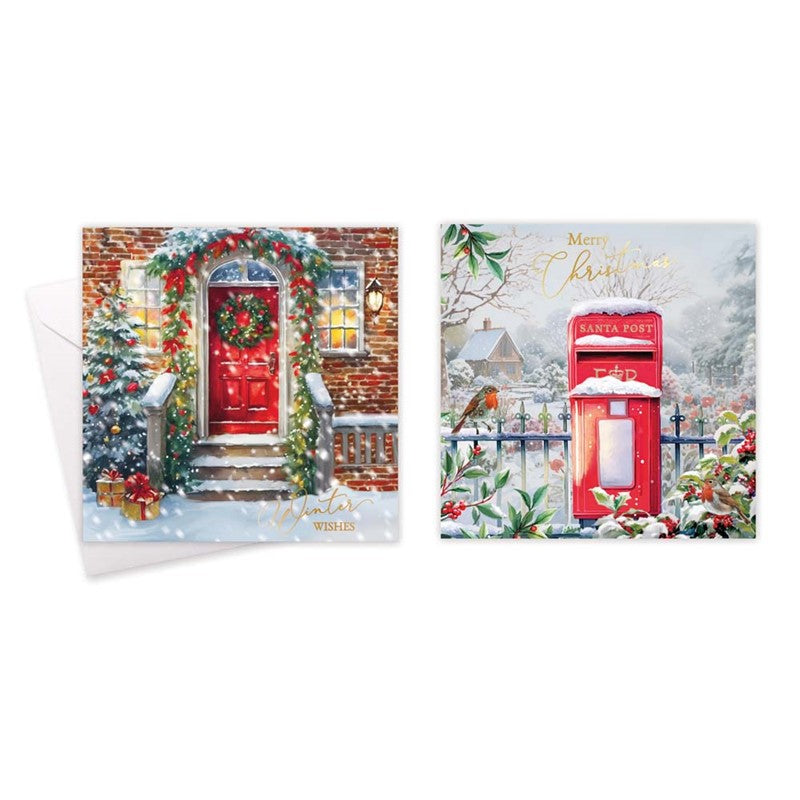 10 Square Cards - Postbox/Door