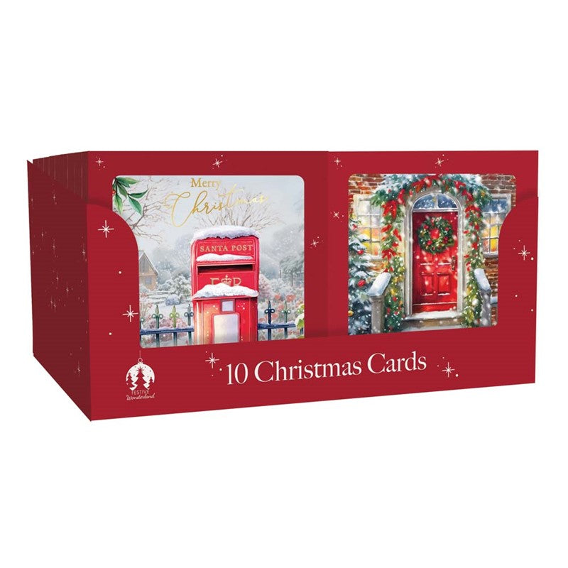 10 Square Cards - Postbox/Door