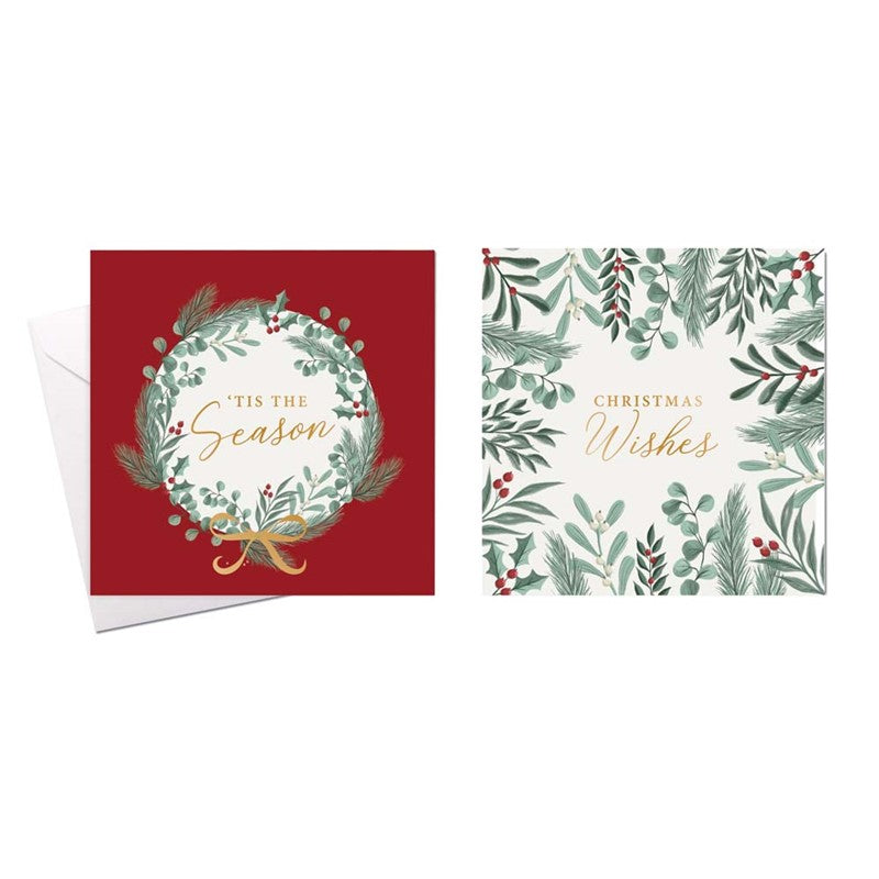 10 Square Cards - Wreath