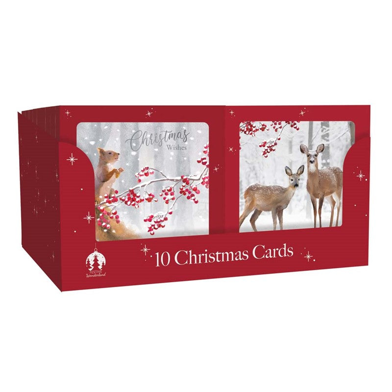 10 Square Cards - Deer/Squirrel