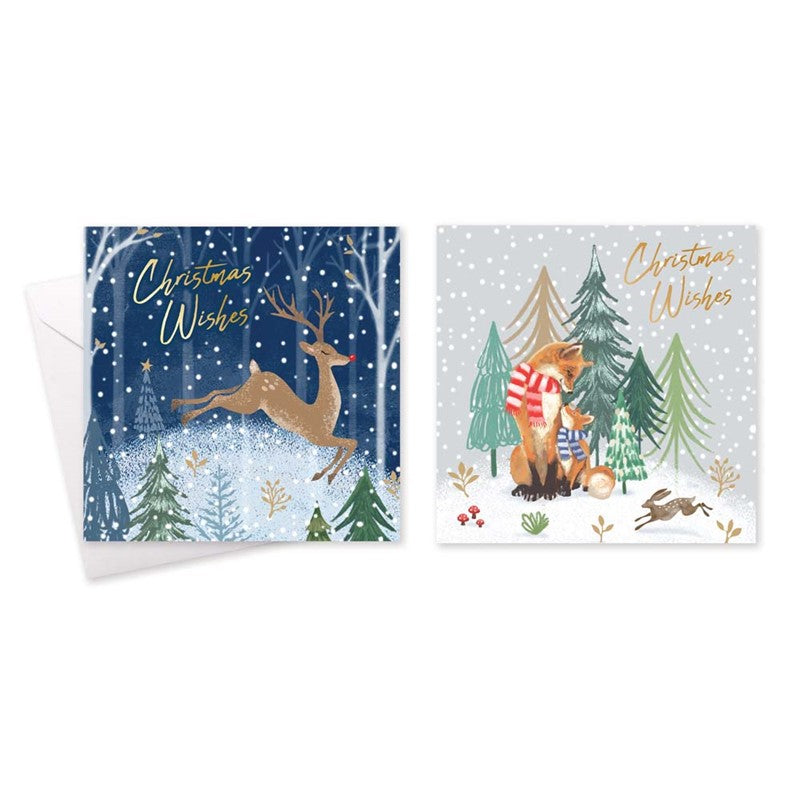 10 Square Cards - Country Woodland