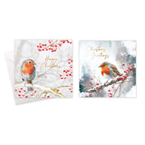 10 Square Cards - Robin