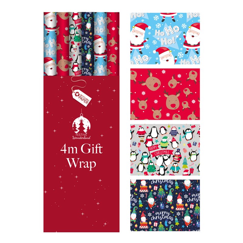 36 x 4m Kids Christmas Wrap