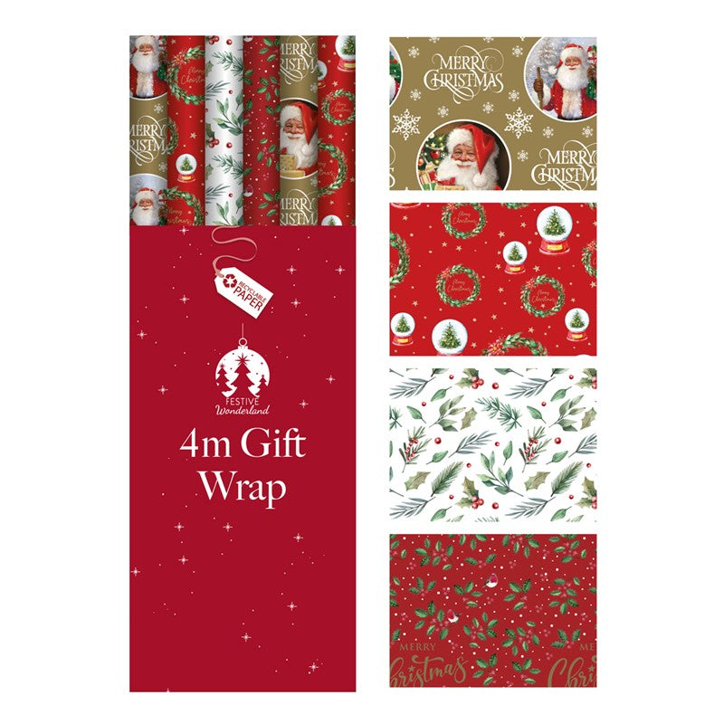 36 x 4m Traditional Christmas Wrap